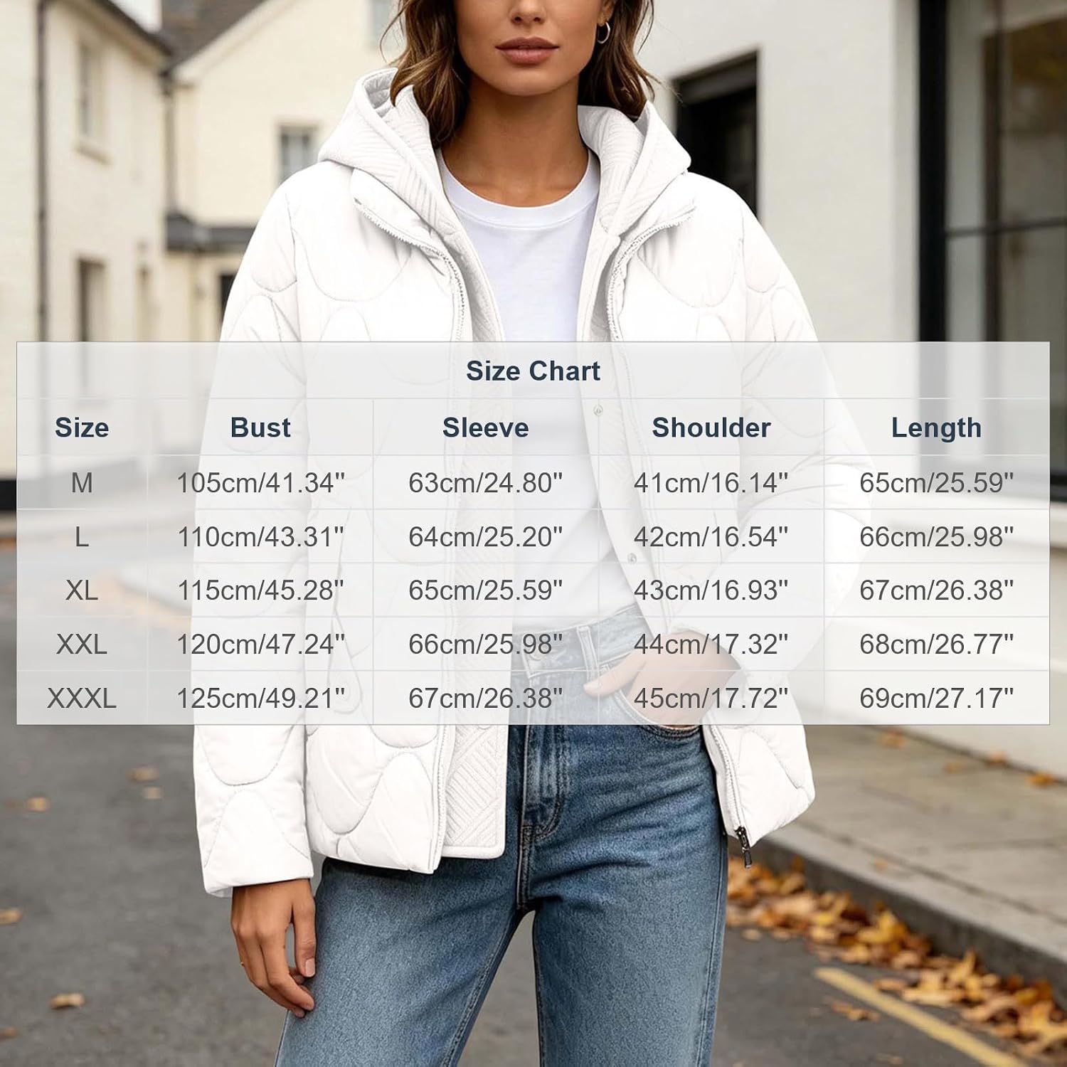 Women's Quilted Jacket Hooded Layered Look Casual Short Padded Coat