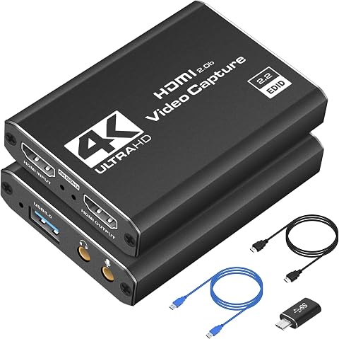 4K HDMI Video Capture Card for Streaming and Recording