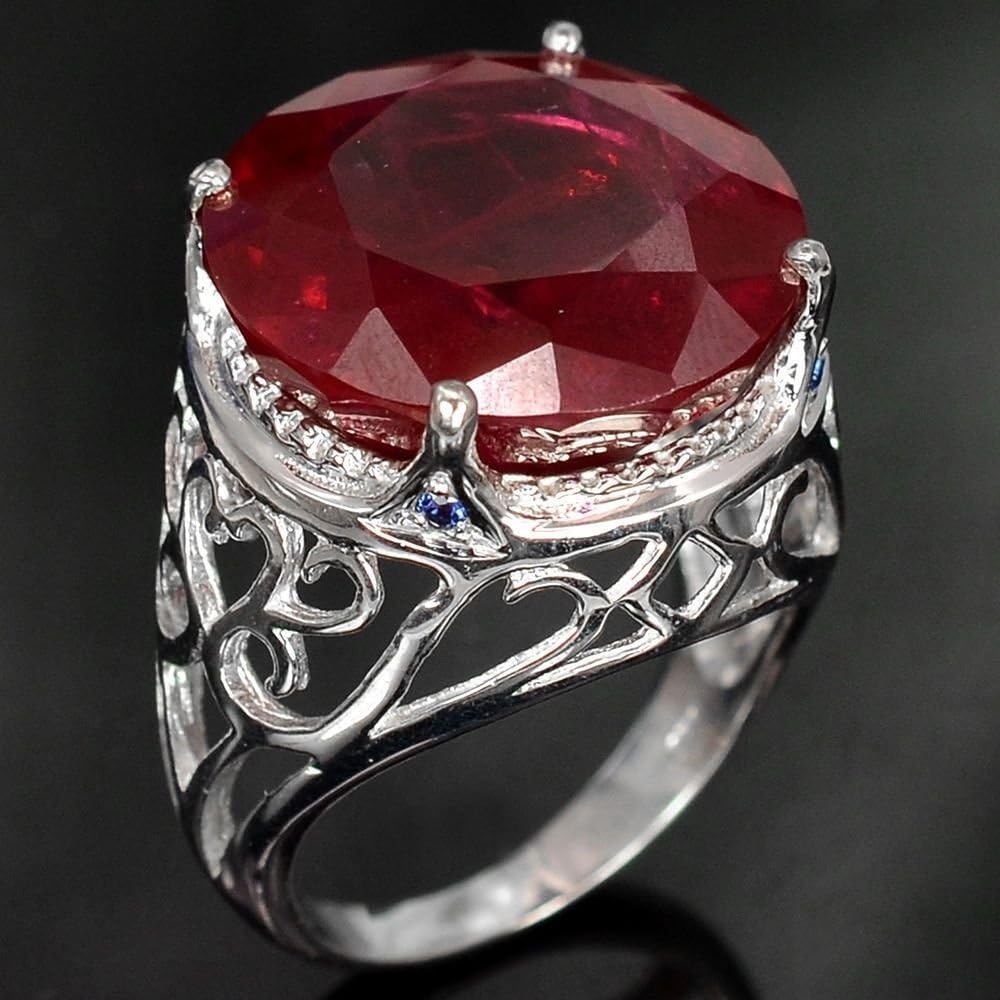 Paweenaso Ransopakul Fashion Jewelry 925 Silver Women/Men's Red Ruby Gemstone Ring Wedding Jewelry (9)