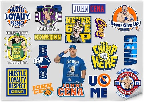 Head Case Designs Officially Licensed WWE Icons John Cena Stickers & Skin Decals Compatible for Laptop Smartphone Gaming Notebook Luggage Bag Tumbler Scrapbook Locker