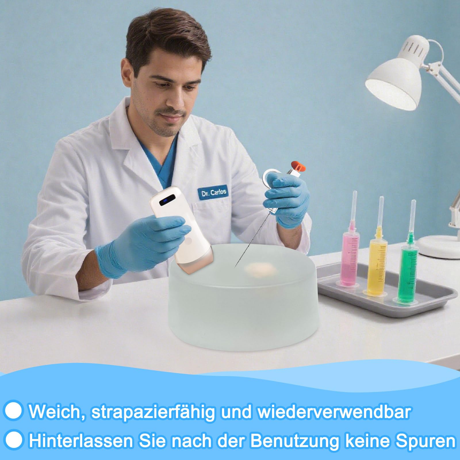 Ultraschall-Tumorbiopsie-Trainingsmodell – Massenpunktions-Simulationsmodell und Tumorbiopsie-Phantom für medizinische Praxis und Ausbildung. (transparente)