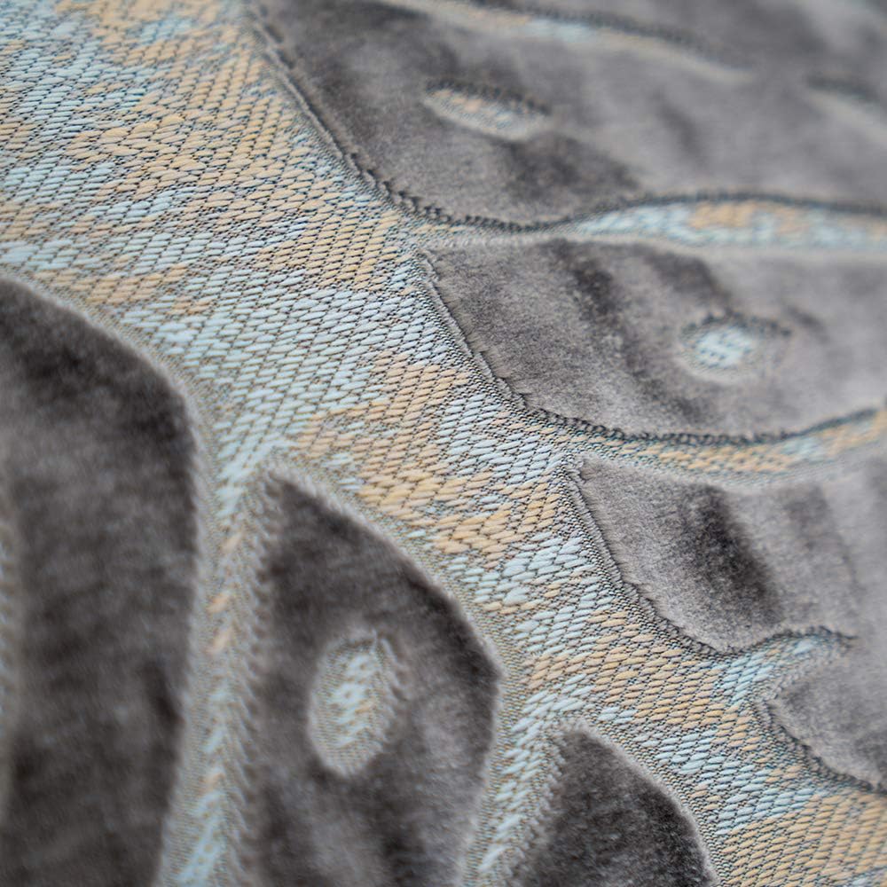 Alerfa 12 x 20 Inch Rectangle Leaf Pillow Embroidery Cut Velvet Cushion Case Luxury Modern Lumbar Throw Pillow Cover Decorative Pillow for Couch Sofa Living Room Bedroom Car, Gray Silver - Image 6