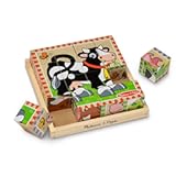 Melissa & Doug Farm Wooden Cube Puzzle with Storage Tray – 6-in-1 Animal Puzzle for Toddlers and Preschoolers – 16 Wooden Cubes – Farm Toy for Kids Ages 3&plus; - FSC Certified