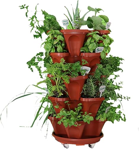 Miniatura 5 de Mr. Stacky Nueva bandeja de rodillos - 18 pulgadas - 6 ruedas - Color terracota..