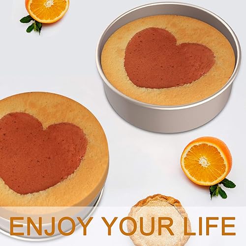 Miniatura 7 de CHEFMADE Sartén redondo para pasteles 6 pulgadas con fondo suelto extraíble antiadherente y revestimiento de liberación rápida utensilios de cocina