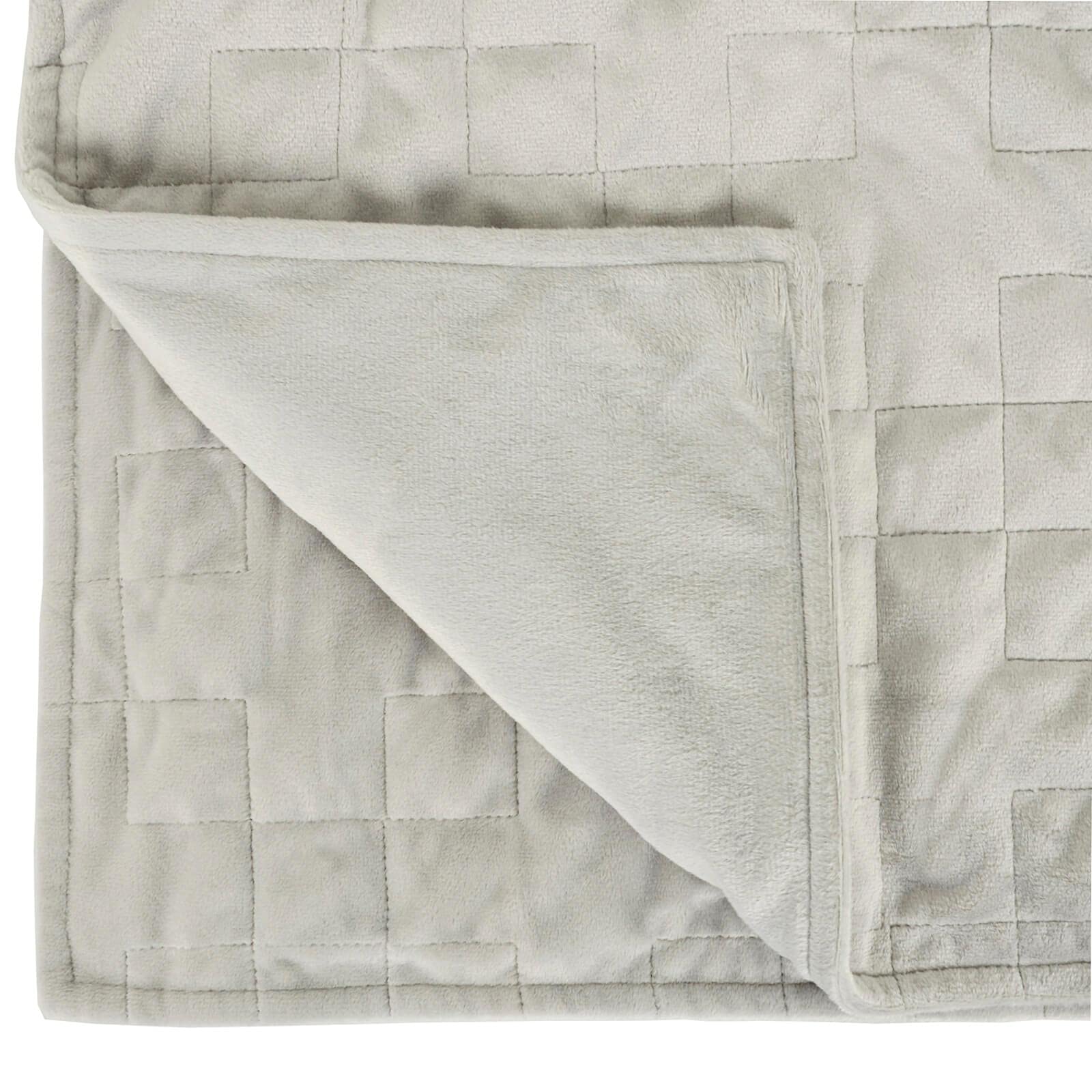 Hodge and Hodge Weighted Blanket Cover Only Quilted Velvet Fleece Throw Sleep Therapy 130x150cm Grey, 130 x 150cm - Image 2
