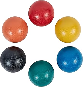 ApudArmis Croquet Ball Replacement Set, 6 Colored Balls for 28, 32 and 35 Six Player Game