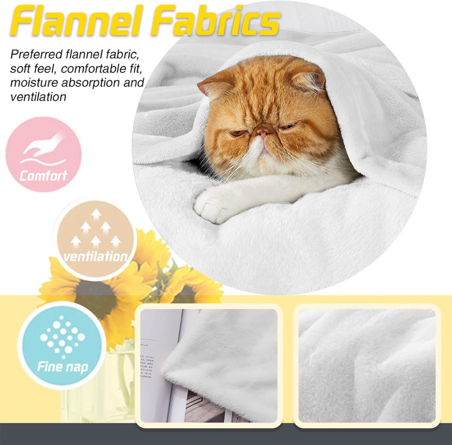 Black Cat Throw Bedroom Accessories Flannel Blanket, Soft Warm Four Seasons Bed Throw Air Conditioning Blanket Sofa Quilt (60''X50'', Black Cat) - Image 6