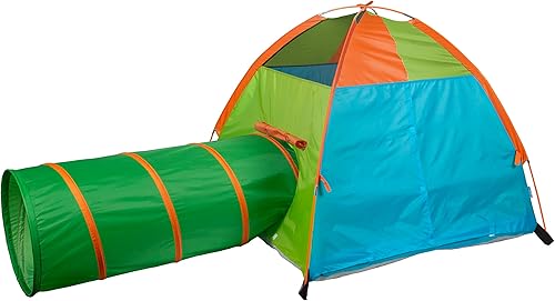 Vista 12 de Pacific Play Tents 20418 Neon Hide-Me Dome - Combo de tienda de campaña y túnel, tienda de campaña de 48 x 48 x 42 pulgadas de alto, túnel de 4 pies