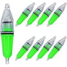8-Pack Underwater Light Green Color 4.73 inch Deep Drop LED Light Waterproof Flashing Fishing Light Attractive Light Bait Lure Lamp