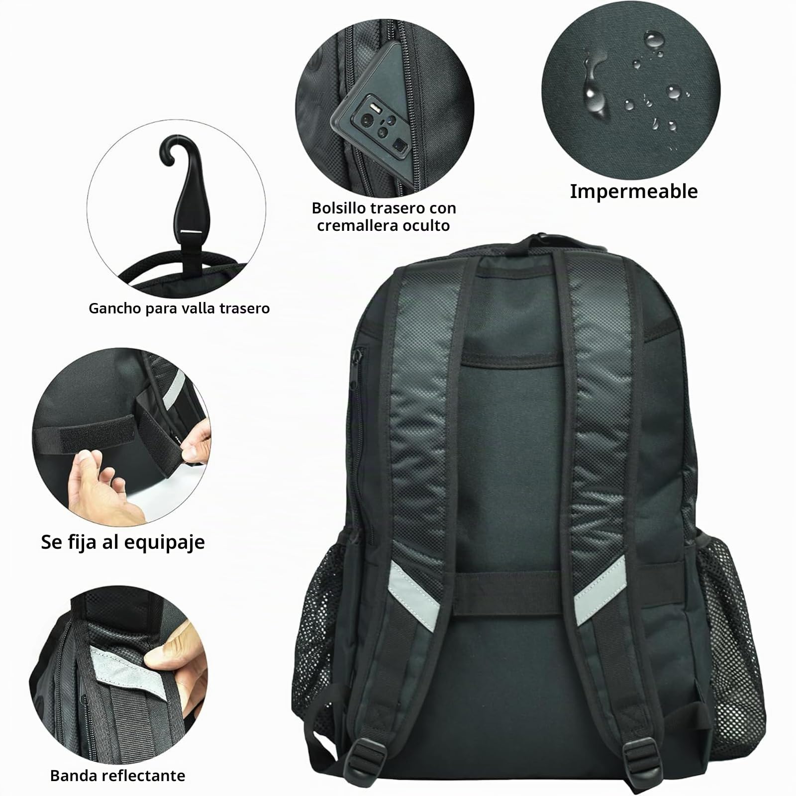 AUMTISC Mochila de Tenis con Compartimento para Zapatos, Bolsa de Tenis para Mujer y Hombre, Bolsa de Remo de Pickleball, Mochilas para bádminton, Squash, Gran Capacidad, Bolsa de Deporte