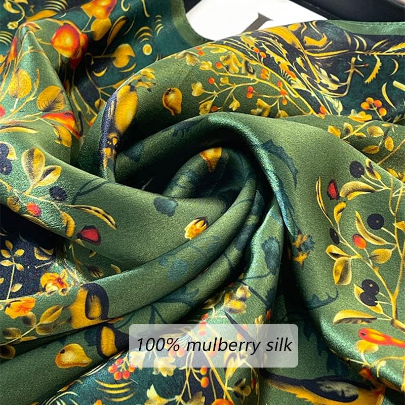 100% Mulberry Silk Scarf 25.6"x25.6" Square Women Neckerchief Headscarf - Lightweight Neck Scarf Gift Packed - Image 4