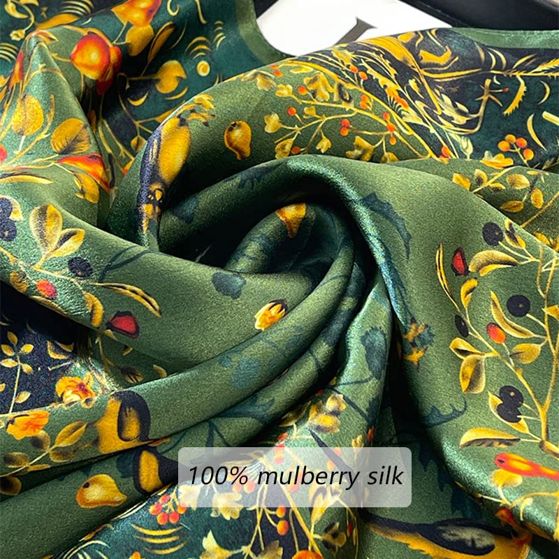 100% Mulberry Silk Scarf 25.6"x25.6" Square Women Neckerchief Headscarf - Lightweight Neck Scarf Gift Packed4