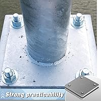 Vista 12 de 20 bases de placa de acero A36 laminadas en caliente con 4 agujeros de 3/8 pulgadas de diámetro, hoja de metal soldable de 3/16 pulgadas de grosor