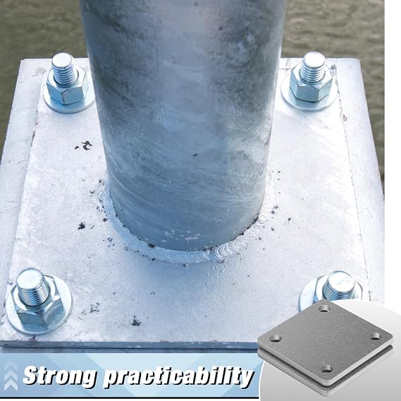8 Pcs 3 x 3 Inch A36 Steel Plate with 4 Holes, Laser Cut Hot Rolled Steel Plate, 3/16 '' Thick Weldable Metal Sheet for Structure Support and Industrial Use (3 x 3 Inch)