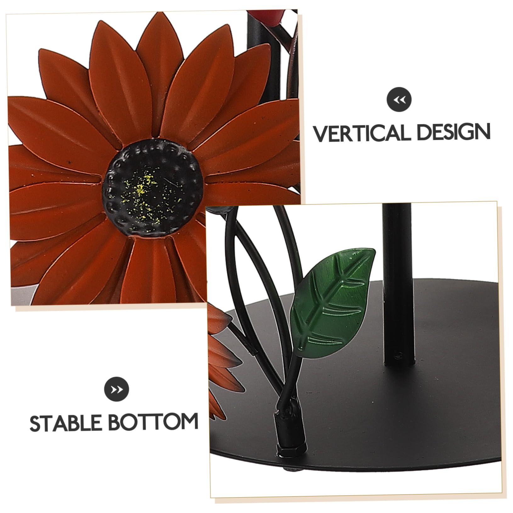 Porta Rotolo di Carta da Cucina in Ferro, Design Girasole, Base Stabile, Decorazione Moderna per Cucina e Soggiorno