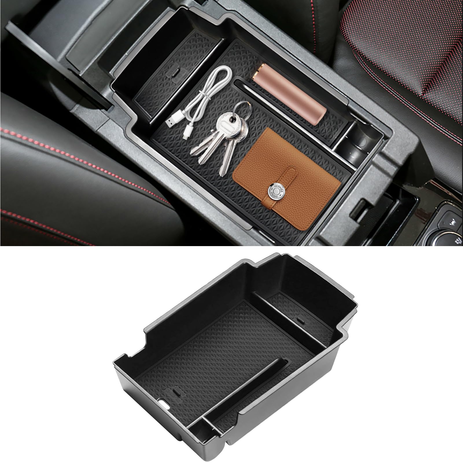 TTCR-II for Chevy Blazer Center Console Organizer 2019-2024 2025, for 2019-2024 2025 Chevy Blazer Console Organizer Tray Secondary Storage Box