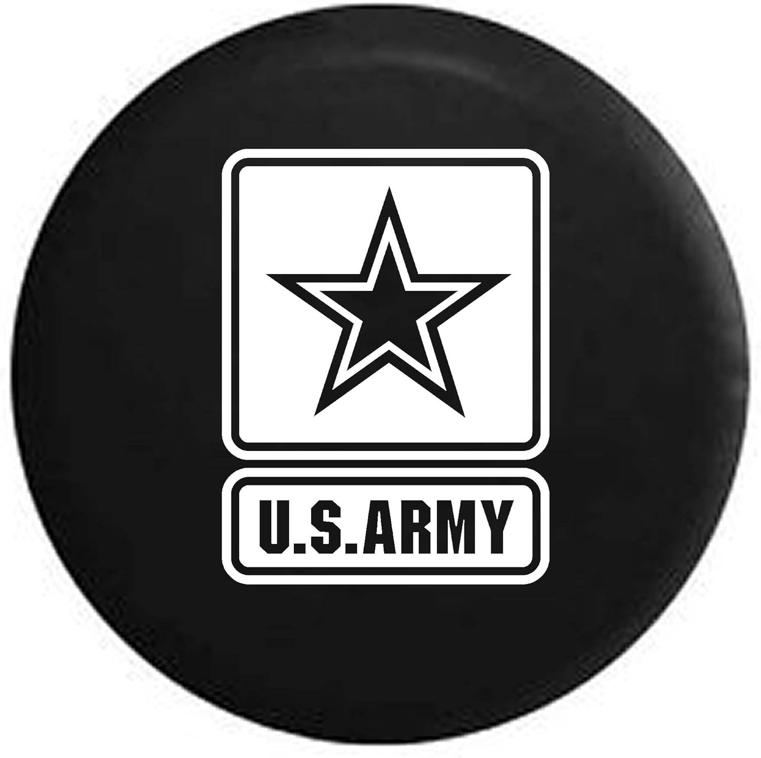 Pike US Army Star Military Trailer RV Spare Tire Cover Black 33 in