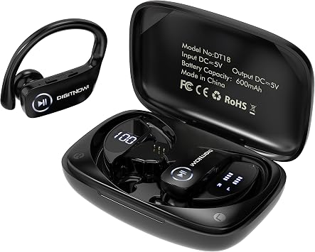 Wireless Earbuds, DIGITNOW Bluetooth 5.0 Headphones 48Hrs Play Back Touch Control with LED Display Charging Case Waterproof Stereo Earphones in-Ear Built-in Mic Headset Deep Bass for Sport Workout