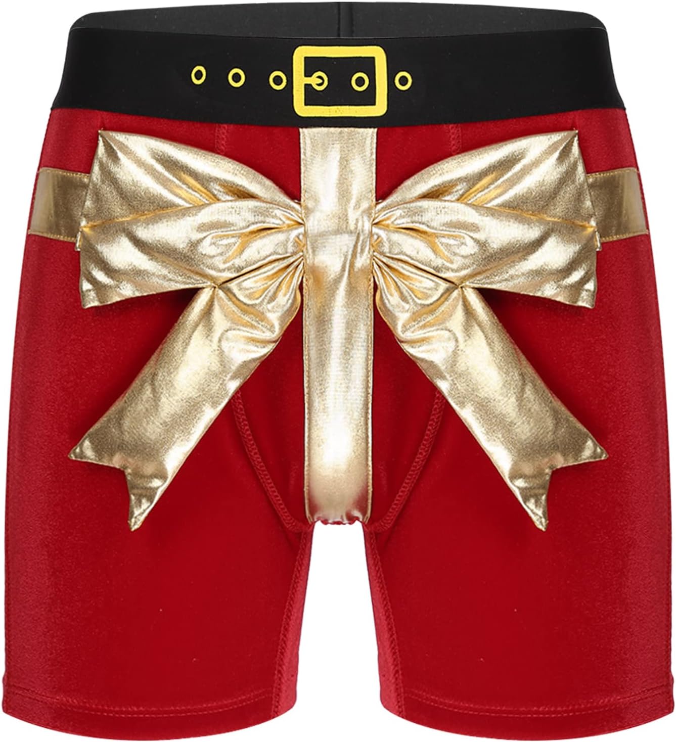 Sxiwei Mens Christmas Boxer Briefs Bowknot Santa Underwear Shorts Velvet Elastic Trunks Underpants
