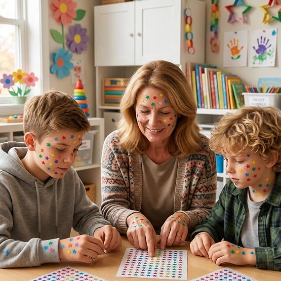 1350 Pcs Small Star Stickers,0.3 Mini Star Stickers for Kids Reward Holographic Stars Sticker for DIY Behavior Chart School Classroom Student Teacher Supplies