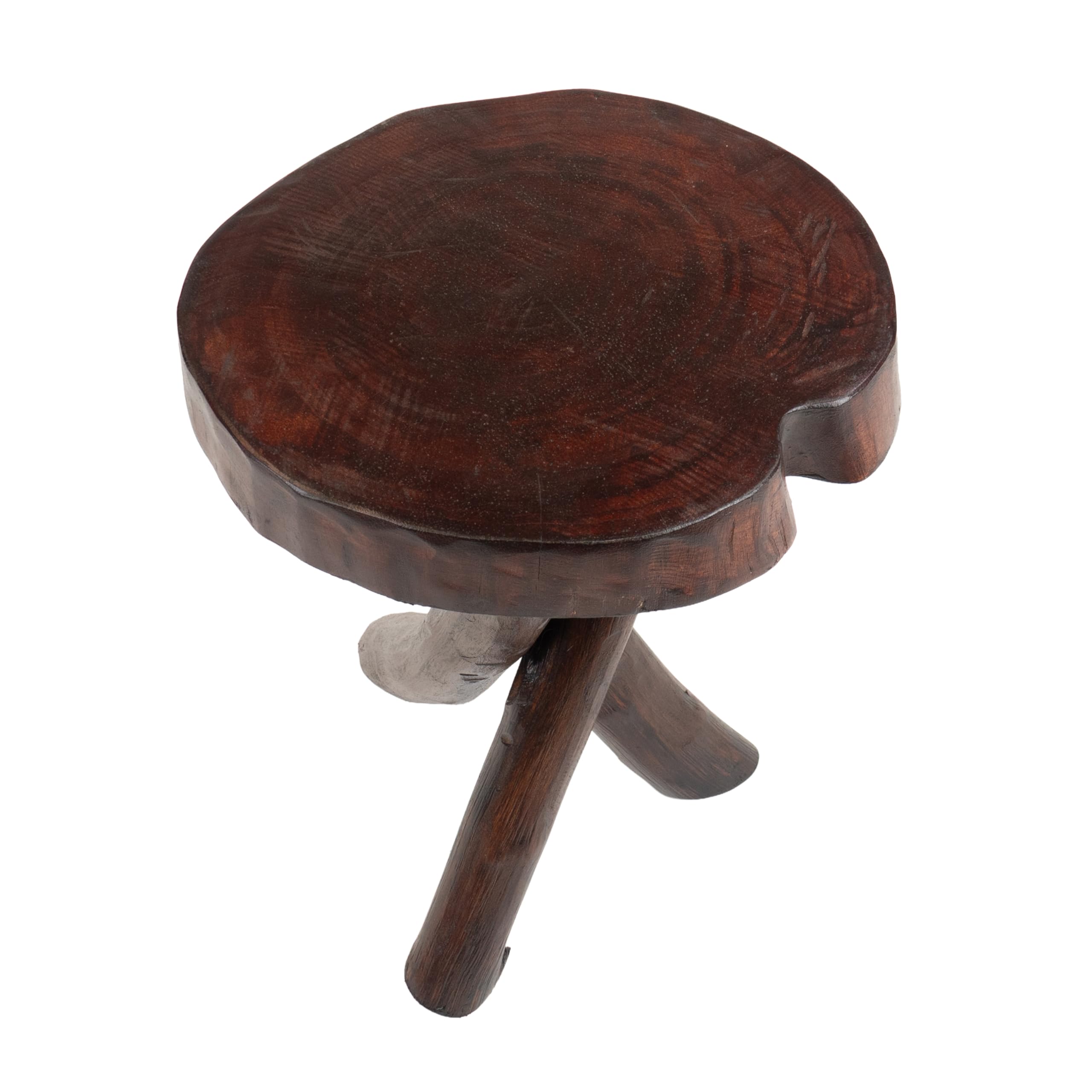 DESIGN DELIGHTS Robusto tavolo rotondo in legno teak 40 | 41 x 34 cm (altezza x diametro), in legno antico | tavolino rustico, poggiapiedi, tavolo in legno, sgabello per fiori