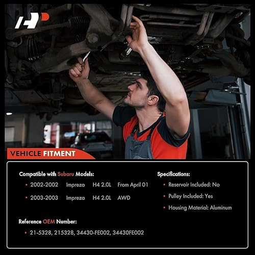 Miniatura 2 de A-Premium Bomba de dirección asistida, con polea, compatible con Subaru Impreza 2002-2003, 2.0L, repuesto # 34430-FE002, 96536M