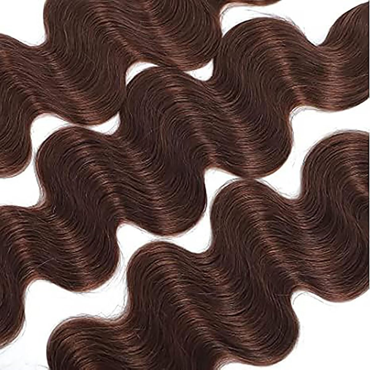 Hxxcoup Human Hair Bundles 3 Bundles Body Wave Extensions Brown Colour Unprocessed Brazilian Remy Grade 8A Doubles Weft for Woman 22 24 26 Inch - Image 4
