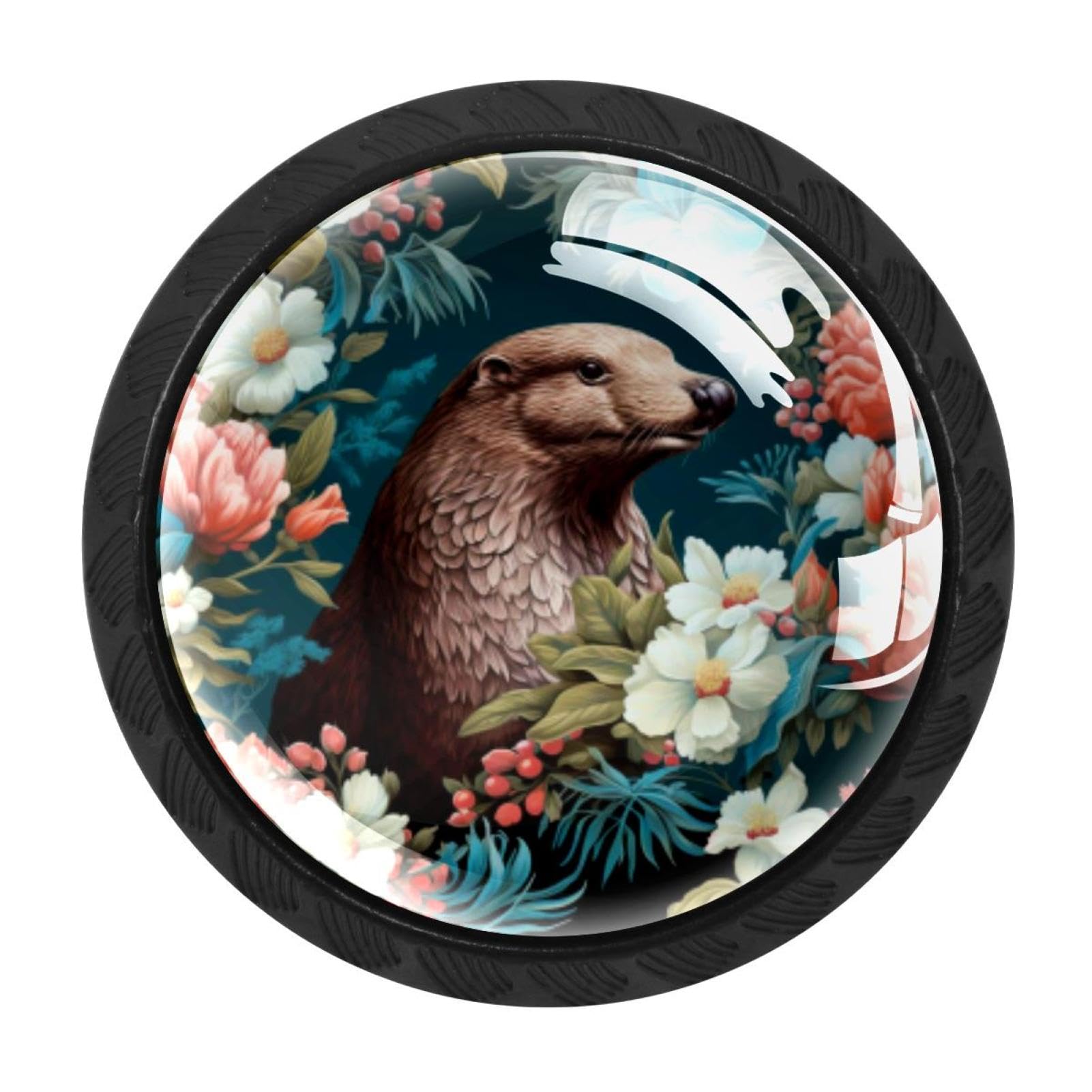 CHENZZZZ 4 Pieces Platypus Duckbill Drawer Knobs, 35mm Black Cabinet Knobs, Drawer Pulls and Knobs, Dresser Drawer Knobs, Cabinet Hardware Kitchen Cabinet Knobs