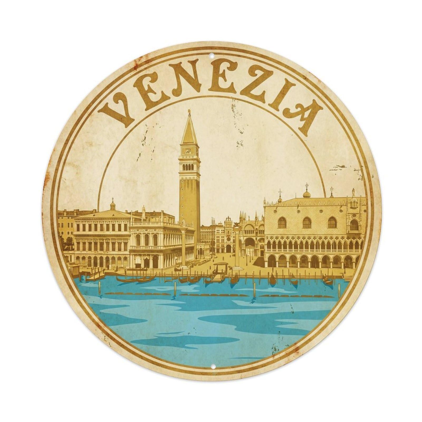 Vintage Travel Venice San Marco Metal Tin Sign Plaque