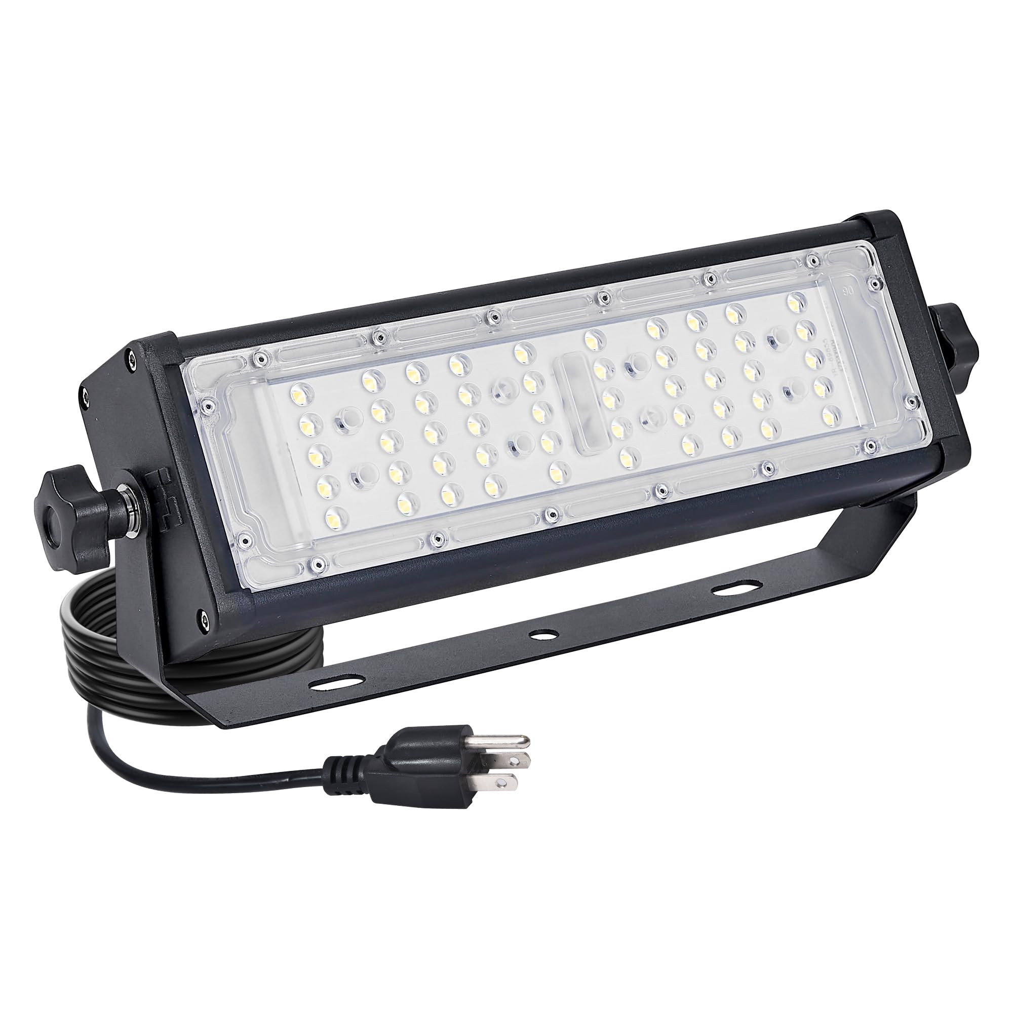 WERISE 50W Flood Light Outdoor IP66 Waterproof, 7500LM 150LM/W Super Bright LED Stadium Lights with Plug, 6000K Daylight White 100-277V Security Lighting for Yard Parking Lot