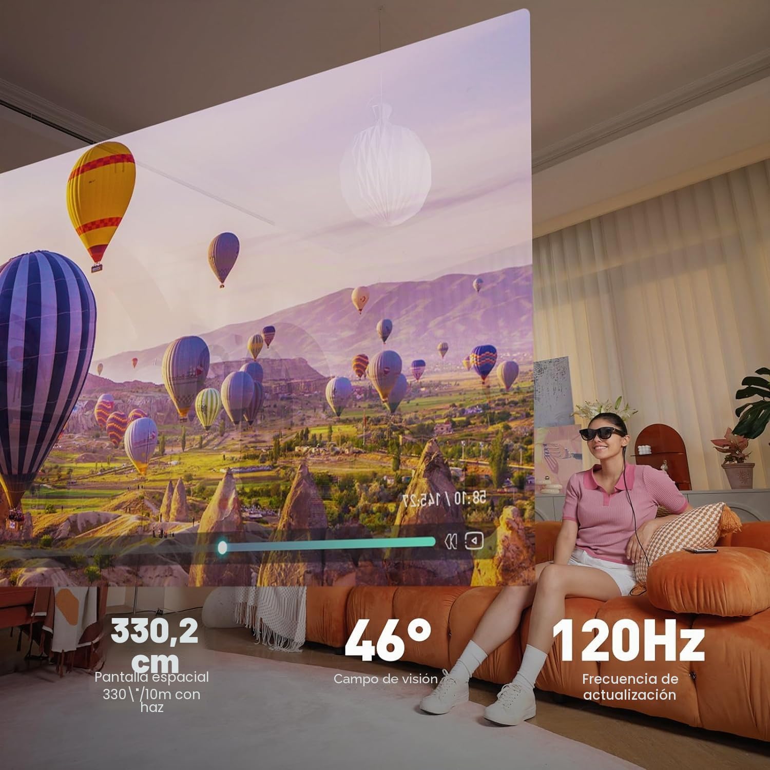 XREAL Air AR Glasses, Gafas Inteligentes con un 201'' Masivo Teatro Virtual Micro-OLED, Gafas de Realidad Aumentada, Transmitir y Jugar en PC/Android/iOS, Compatibles con Consolas y Juegos en la Nube