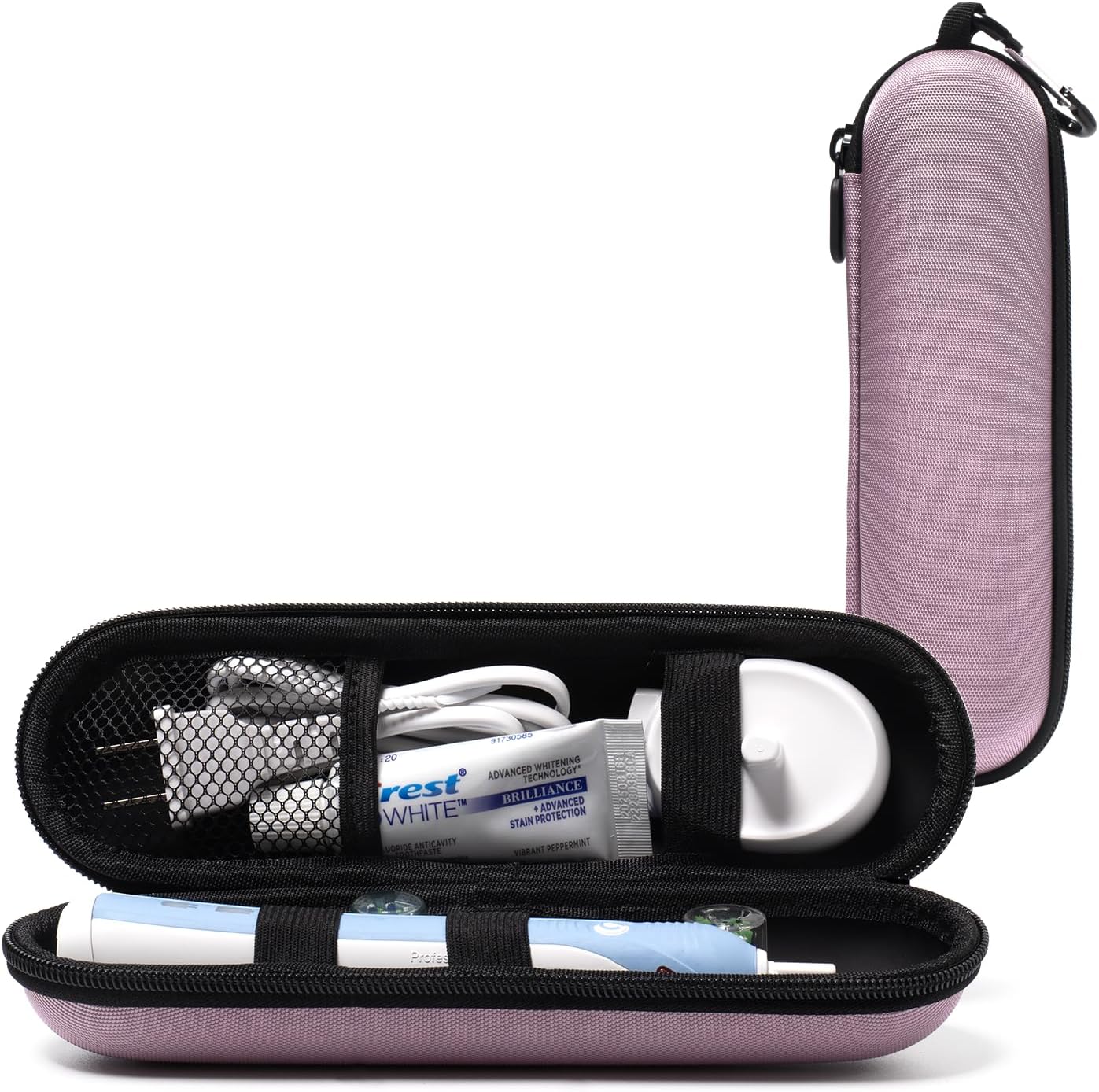 Nincha Compact Electric Toothbrush Travel Case, EVA Protective Storage Bag for Philips Sonicare/Oral-B, Waterproof Portable Carrying Case with Mesh Pocket & Elastic Bands (Black)
