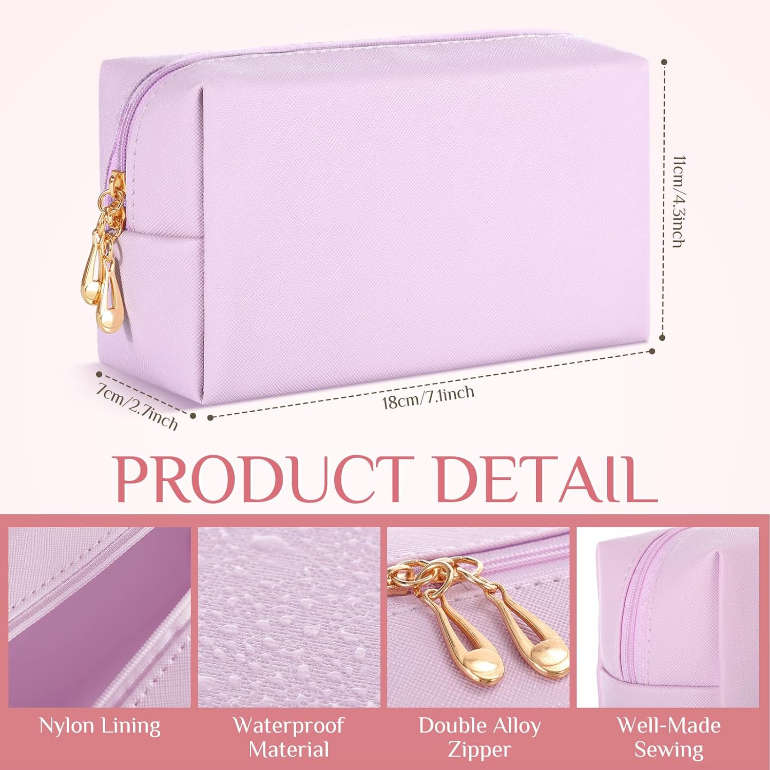 Cunno 100 Pcs Cosmetic Bags Bulk PU Leather Makeup Pouch Small Pouch Bag DIY Toiletry Bags Preppy Aesthetic Travel Storage Organizer for Women Travel Valentine's Day Party Gift(Pink Purple)