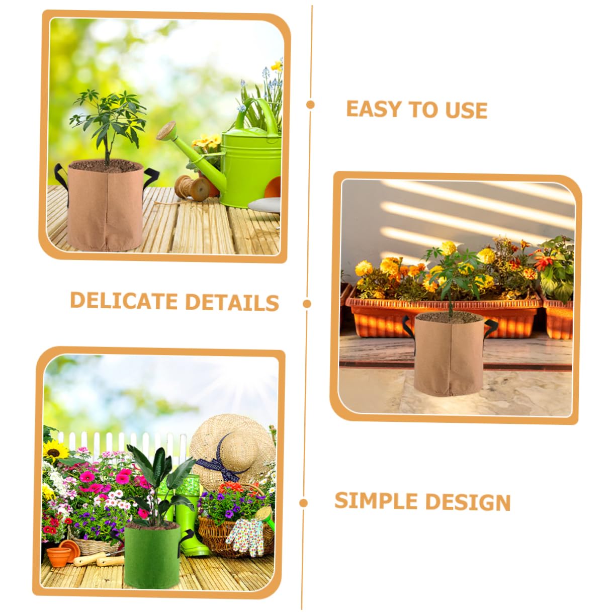 4piezas Plantar Macetas de Tela Bolsa para Cultivo de Papa Contenedor de Fieltro para Plantas Uso Jardín o Terraza