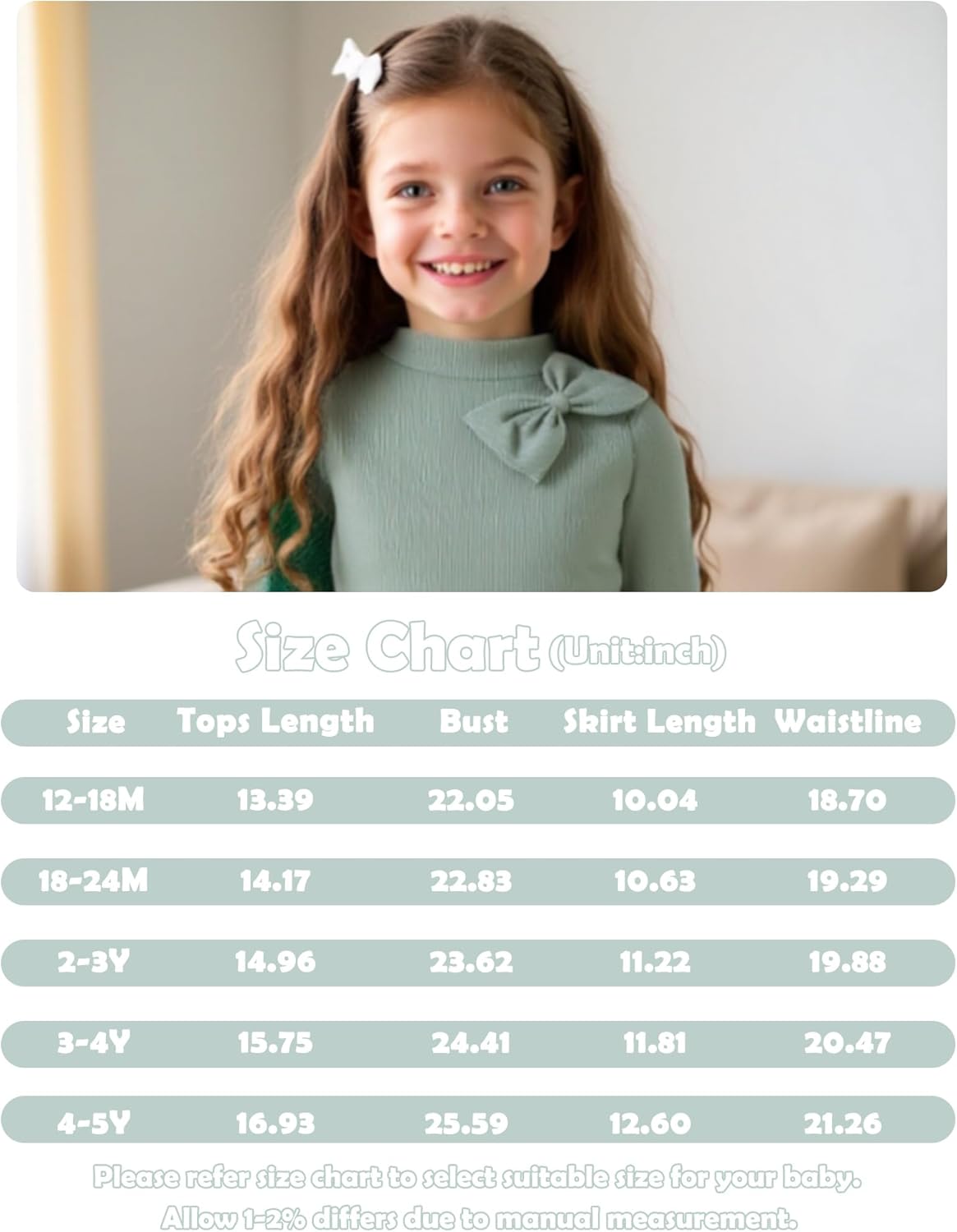 Toddler Baby Girl Clothes Fall Winter Outfits Ruffle Top Dress Pretty Hat Overall Skirt Set - Image 6
