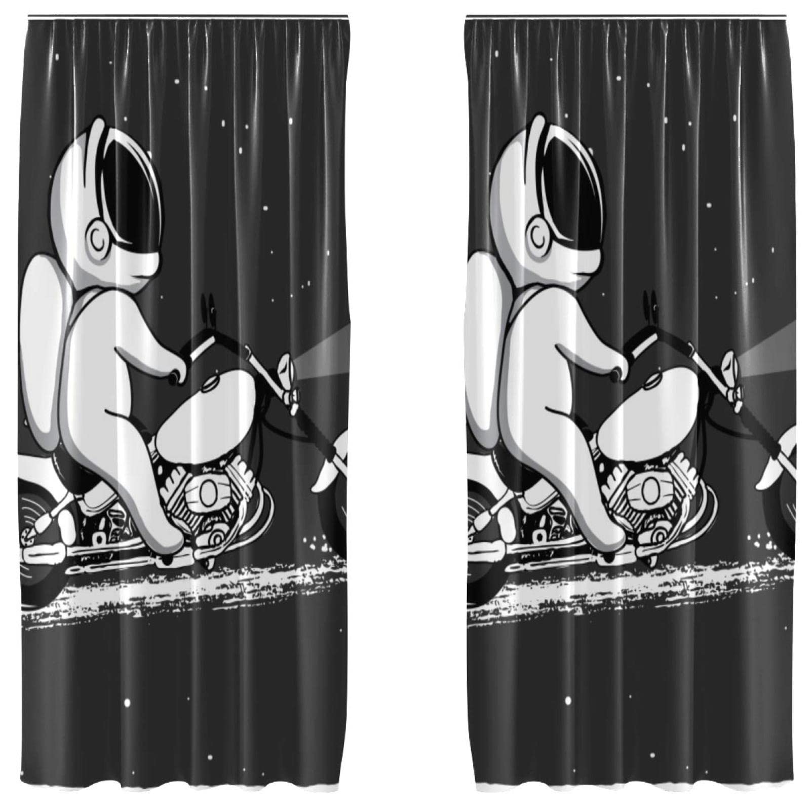 Cortinas opacas de motocicleta para dormitorio juvenil y amantes del motor de 55x84