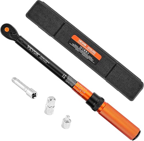 Miniatura 43 de VEVOR Llave dinamométrica de clic de 1/2 pulgada 25-250ft.lb/34-340n.m, juego de llaves dinamométricas ajustables de doble dirección, juego