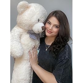 MorisMos Large White Teddy Bear, 39 Inch Big Teddy Bear Plush, Soft Giant Bears for Girls Girlfriend, Birthday, Baby Shower