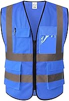 Vista 21 de XIAKE Chaleco de seguridad reflectante para hombres y mujeres, chaleco de alta visibilidad clase 2 con bolsillos, cumple con las normas ANSI