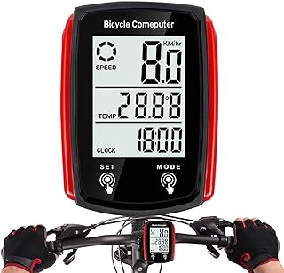 Bicycle Wired Odometer, 2.36x1.77x0.79in Bicycle Speedometer Computer, Waterproof Cycling Speedometer, Backlight LCD Screen Meter For Meter Gauge, Large LCD Screen, Backlight