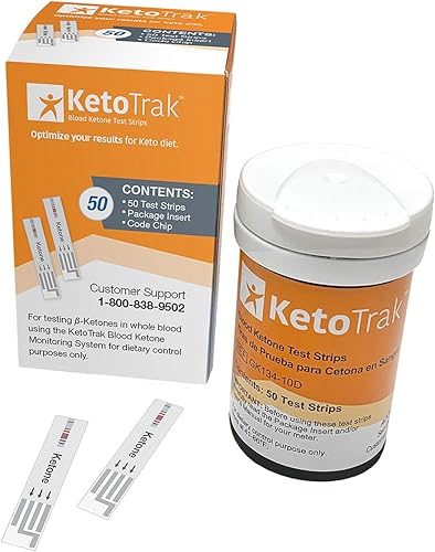 KetoTrak Tiras de prueba de cetona en sangre -50 tiras de cetona