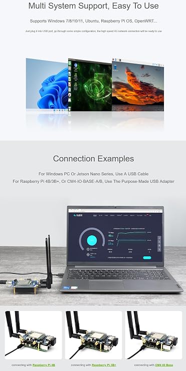 for Raspberry Pi 4G/3G/2G Communication SIM7600G-H M.2 HAT with GNSS Positioning and High Speed LTE CAT4 Global Band Connection for Networking Cloud Phone Call/SMS etc @XYGStudy (SIM7600G-H-M2 4G HAT)