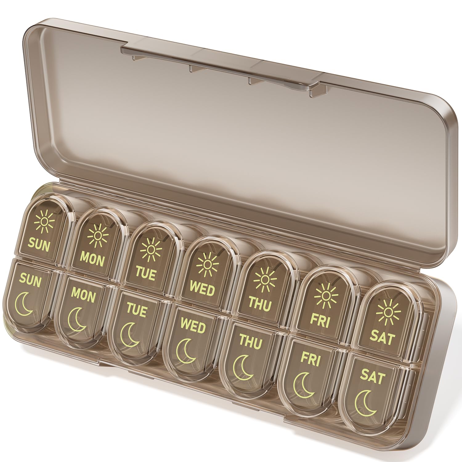 Betife AM PM Pill Organizer 7 Day Weekly Pill Organizer 2 Times a Day Daily Pill Box AM