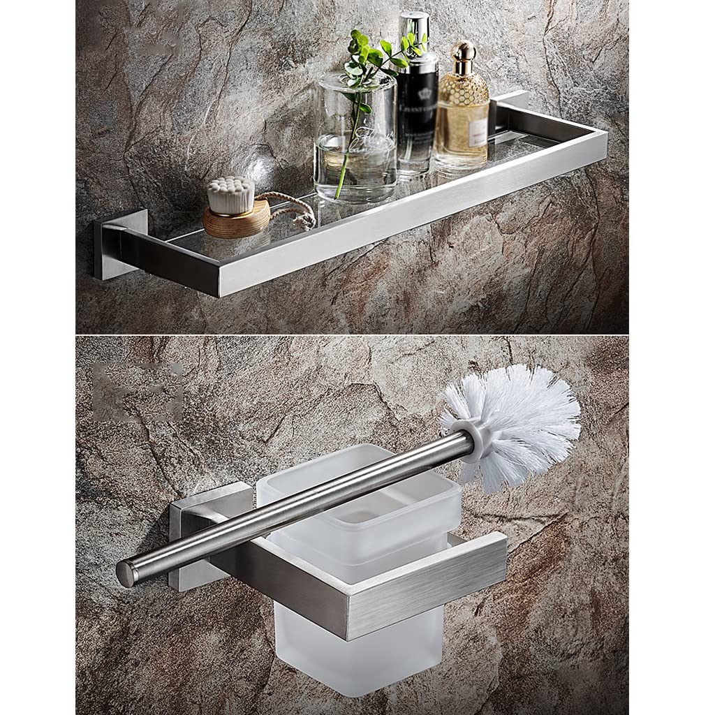 Toalleros, Juego de Toalleros, Barra de Toalla de Acero Inoxidable, Soporte para Papel Higiénico, Ganchos para Toallas, Kit/Gancho de Montaje en Pared/Cepillo de Baño/a