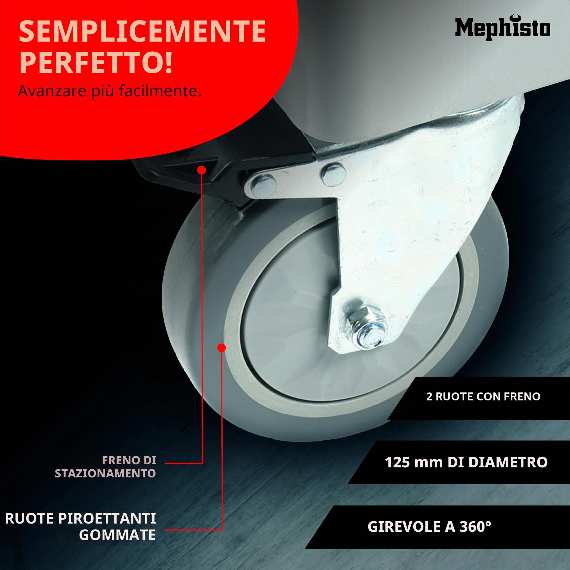 Mephisto Carrello portautensili XXL Carrello da officina con 8 cassetti di cui 7 pieni di utensili come chiavi, cricchetto con scatola di dadi, cacciaviti ecc. con intarsi morbidi in carbon look