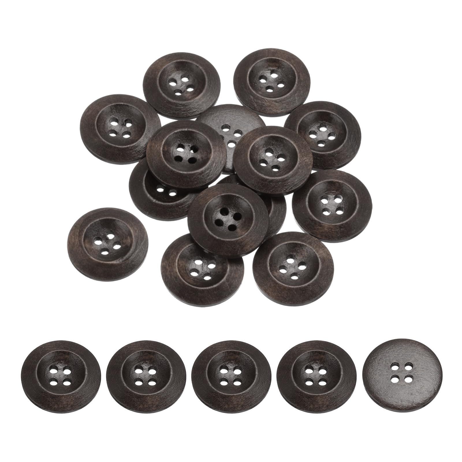 Boutons en bois 30 mm à 4 trous pour réparer et embellir vos habits