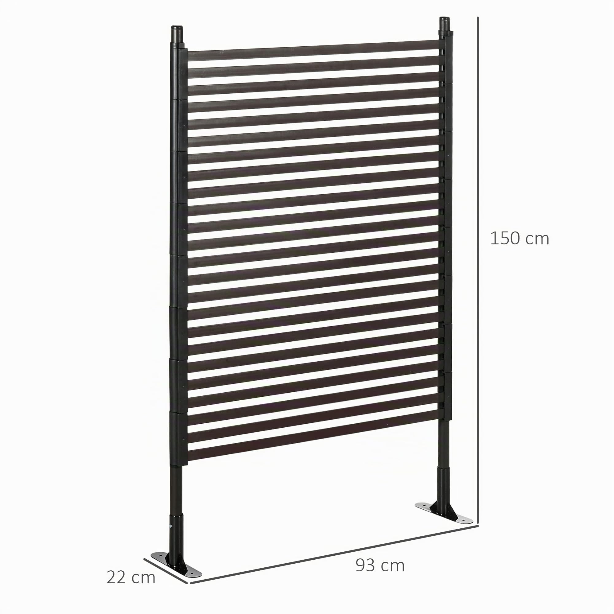 Outsunny Recinzione da Giardino Autoportante 93x22x150 cm Marrone | Modulabile, Divisorio da Esterno a Traliccio in Acciaio, Barriera per Animali, Decorativo per Esterno, Cortile Patio Aiuola
