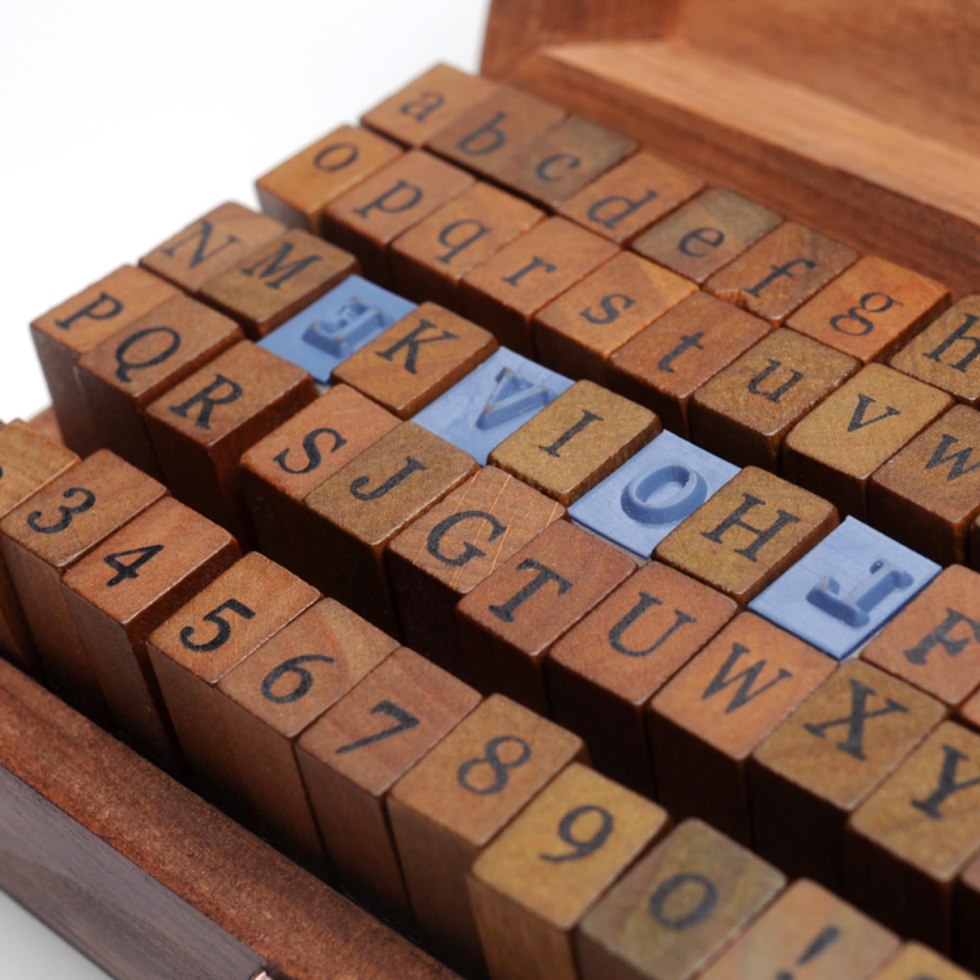 Vintage Wooden Stamps - Alphabet & Numbers -3
