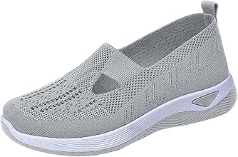 Zapatos Ortopédicos para Mujer con Malla Zapatillas Sin Cordones para Mujer Sin Manos Antideslizantes para Caminar Zapatillas Ortopédicas de Plataforma Ligeras Cómodas2